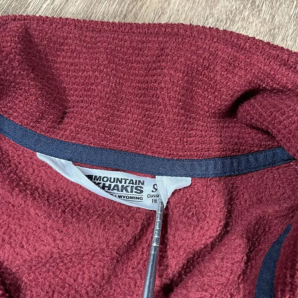 Mountian Khakis‎ Men's Small Deep Red Fleece Lined 1/4 Snap Lightweight Pullover